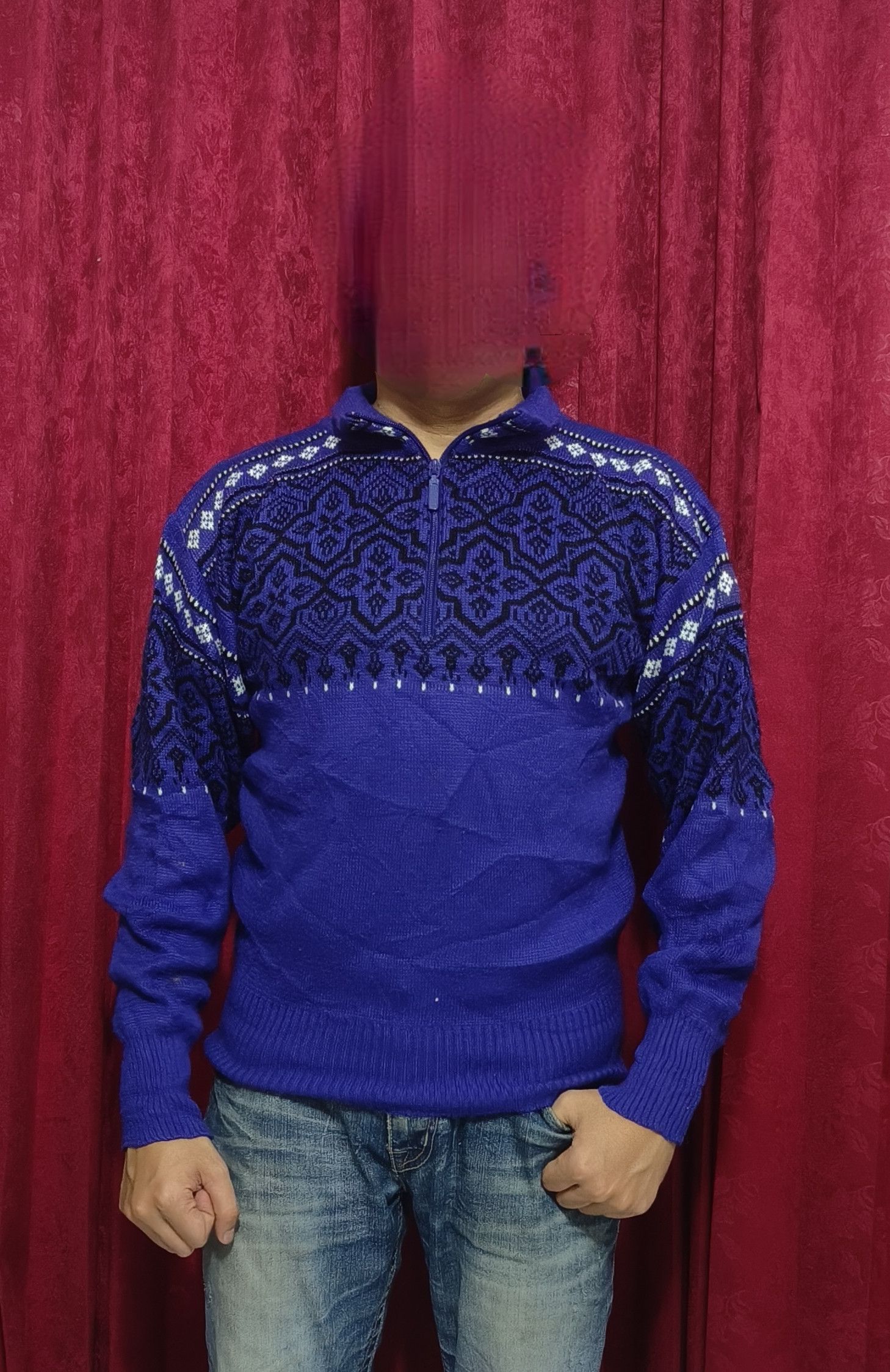Meister Vintage 80s MEISTER Ethnic Striped Motifs Knit Sweater Size US S / EU 44-46 / 1 - 7 Thumbnail