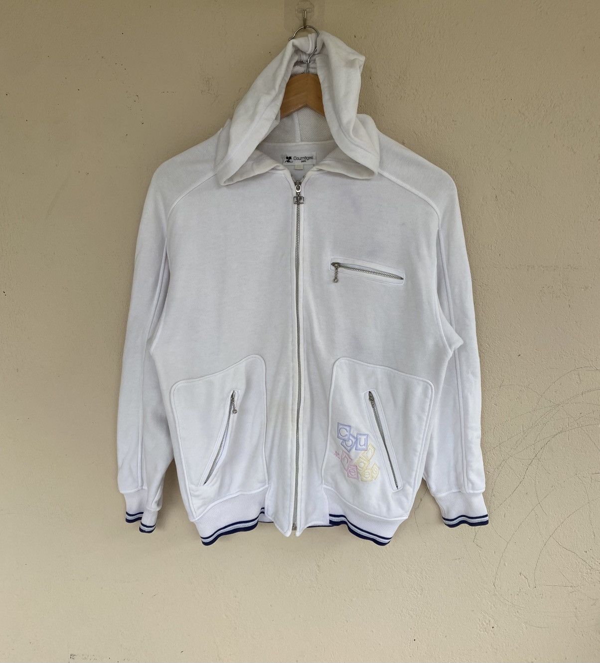 Courreges Vintage Courrreges Zip Up Hoodie Size US M / EU 48-50 / 2 - 1 Thumbnail