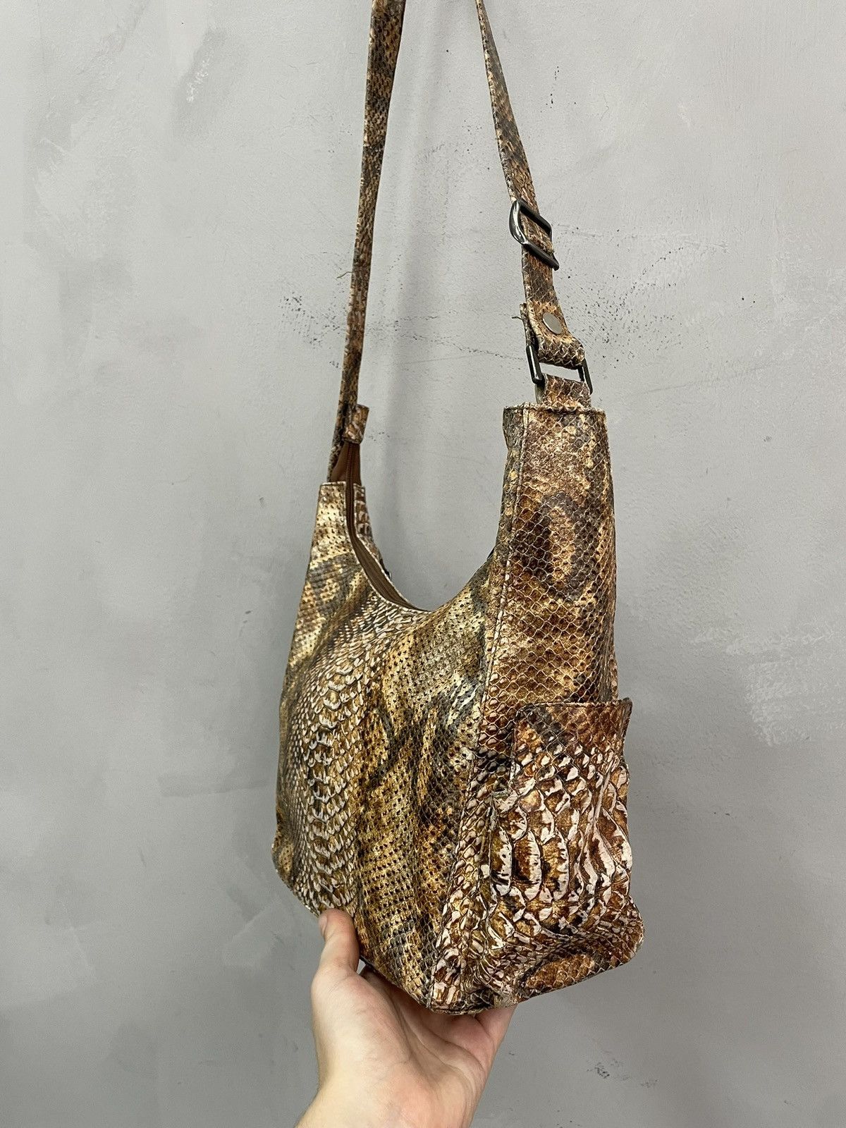 KMRii Hysteric glamour style leather snake skin messenger bag Size ONE SIZE - 3 Thumbnail