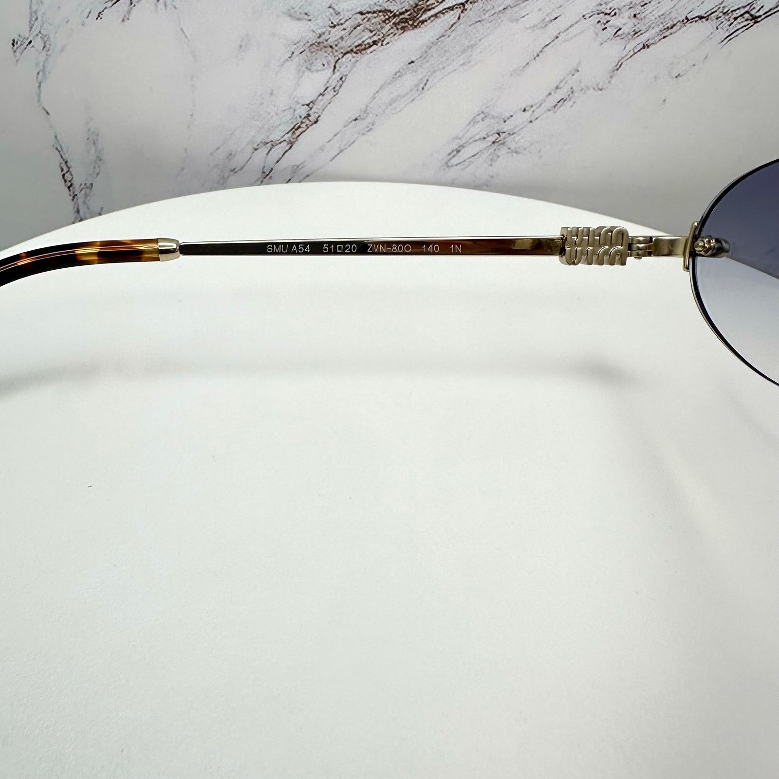 Miu Miu New MIU MIU Sunglasses Oval MU A54S Gold Rimless Gradient Size ONE SIZE - 8 Thumbnail