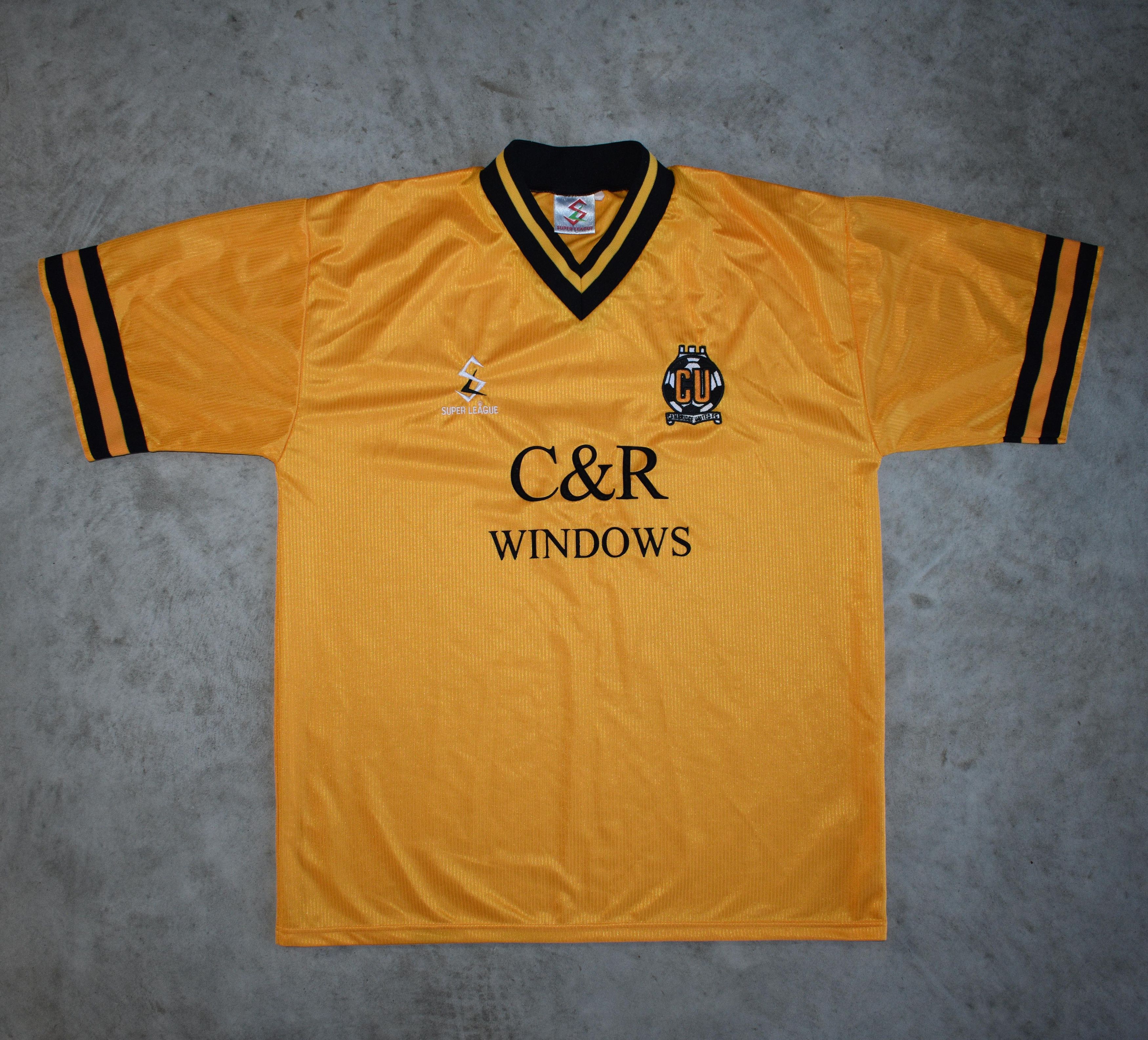 image of Vintage Cambridge United Home Soccer Jersey 99-01 M/l in Yellow Black, Men's (Size Large)