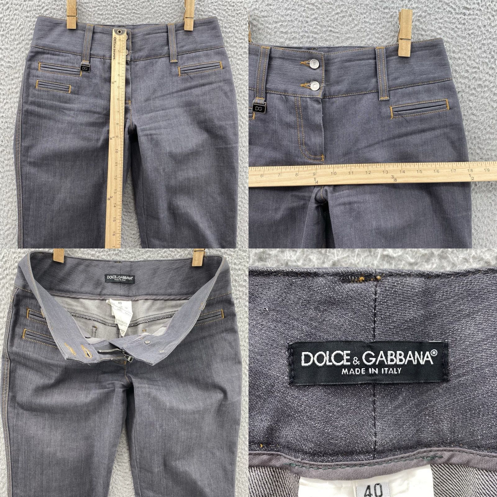 Dolce & Gabbana Dolce&Gabbana Jeans Womens 32X32 Gray Low Rise Slim Stretch 32X32 DG Jeans Womens Dolce&Gabbana 32 Gray Low Rise Slim Stretch Jeans Size 24" / US 00 / IT 34 - 8 Thumbnail