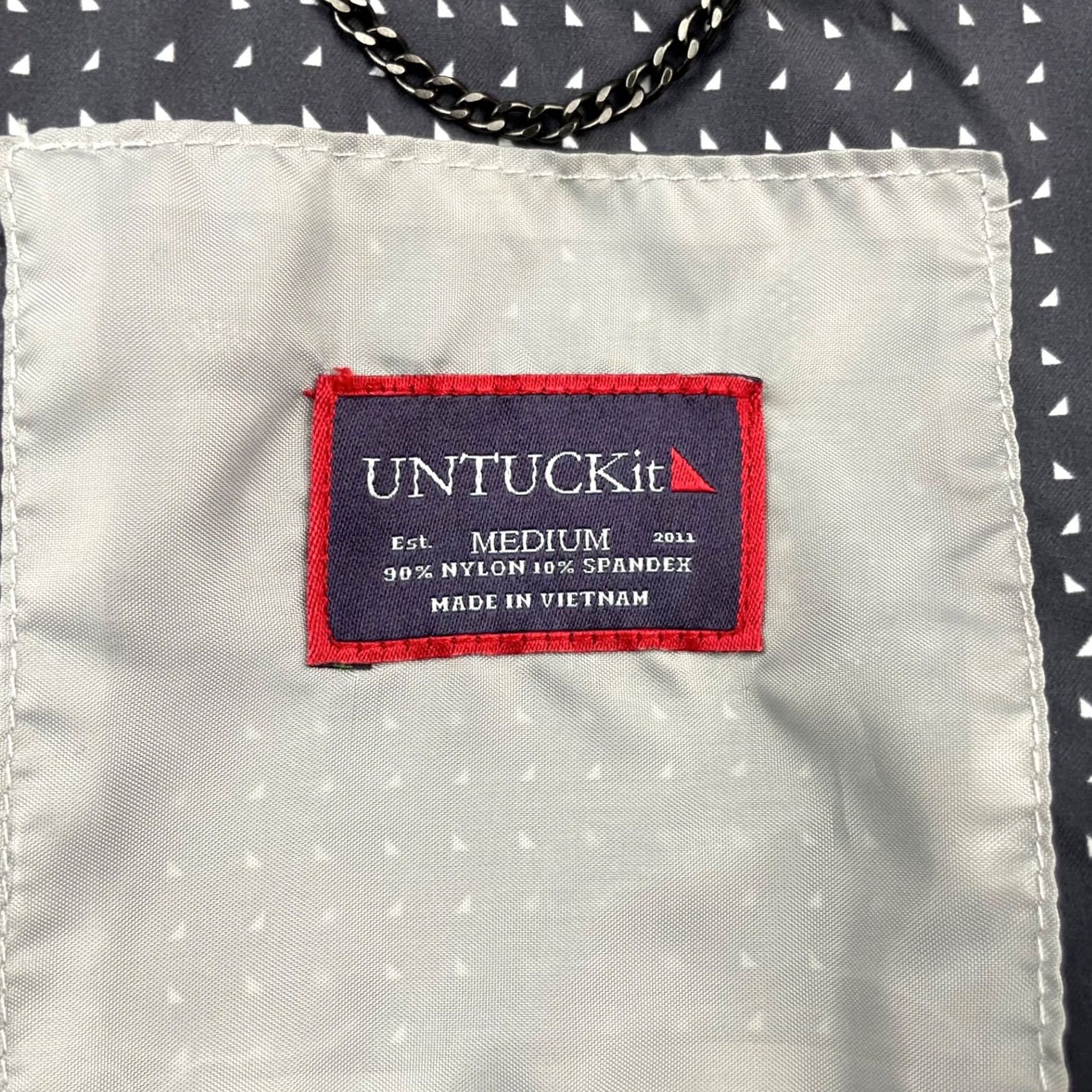 UNTUCKit UNTUCKit Men's Medium Red/Navy Lanson Windbreaker Jacket Nylon Full Zip Button Size US M / EU 48-50 / 2 - 5 Thumbnail