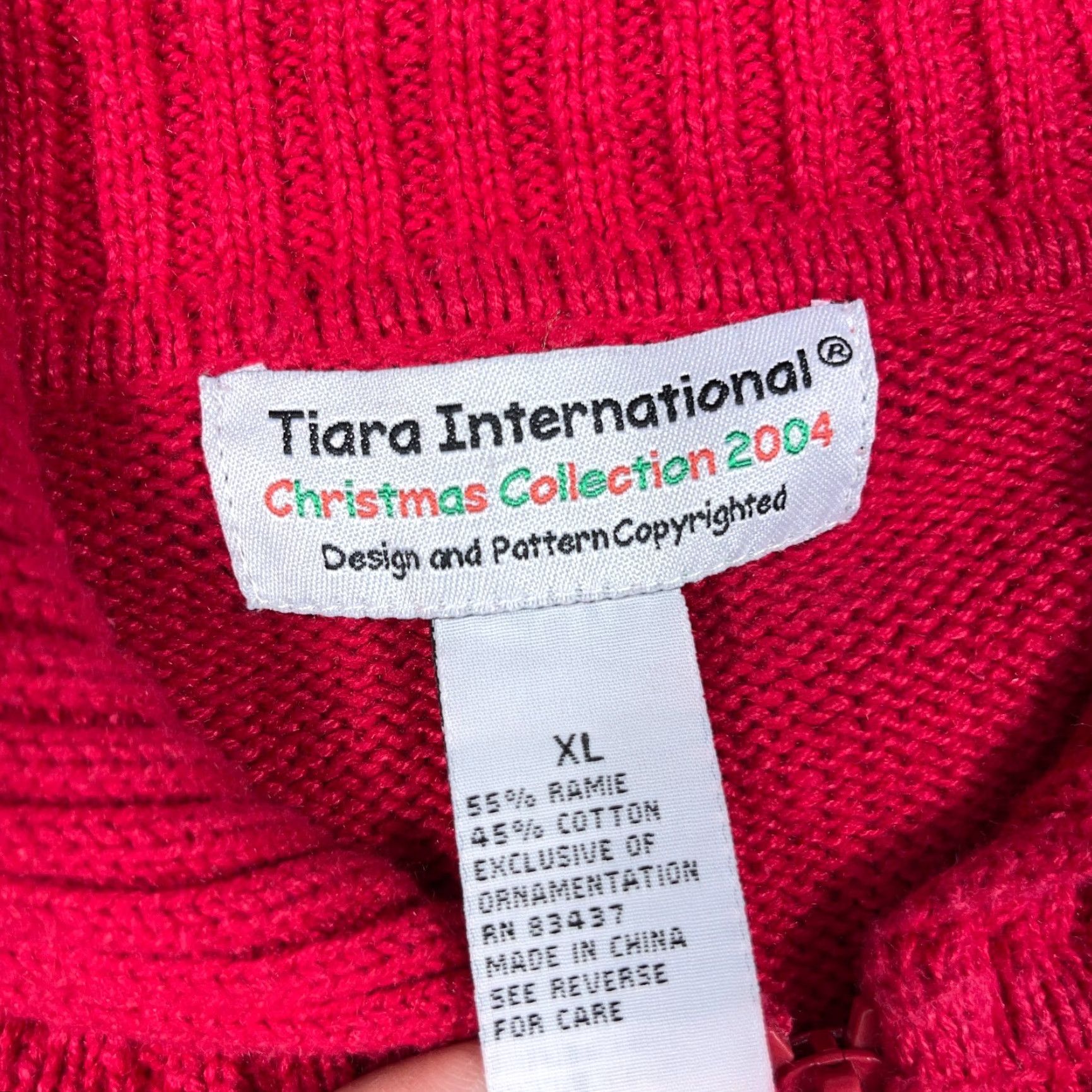 Vintage VINTAGE Tiara International Christmas Cardigan Women XL Red Knit Heavyweight Ugly 90s Snowman Size XL / US 12-14 / IT 48-50 - 3 Thumbnail
