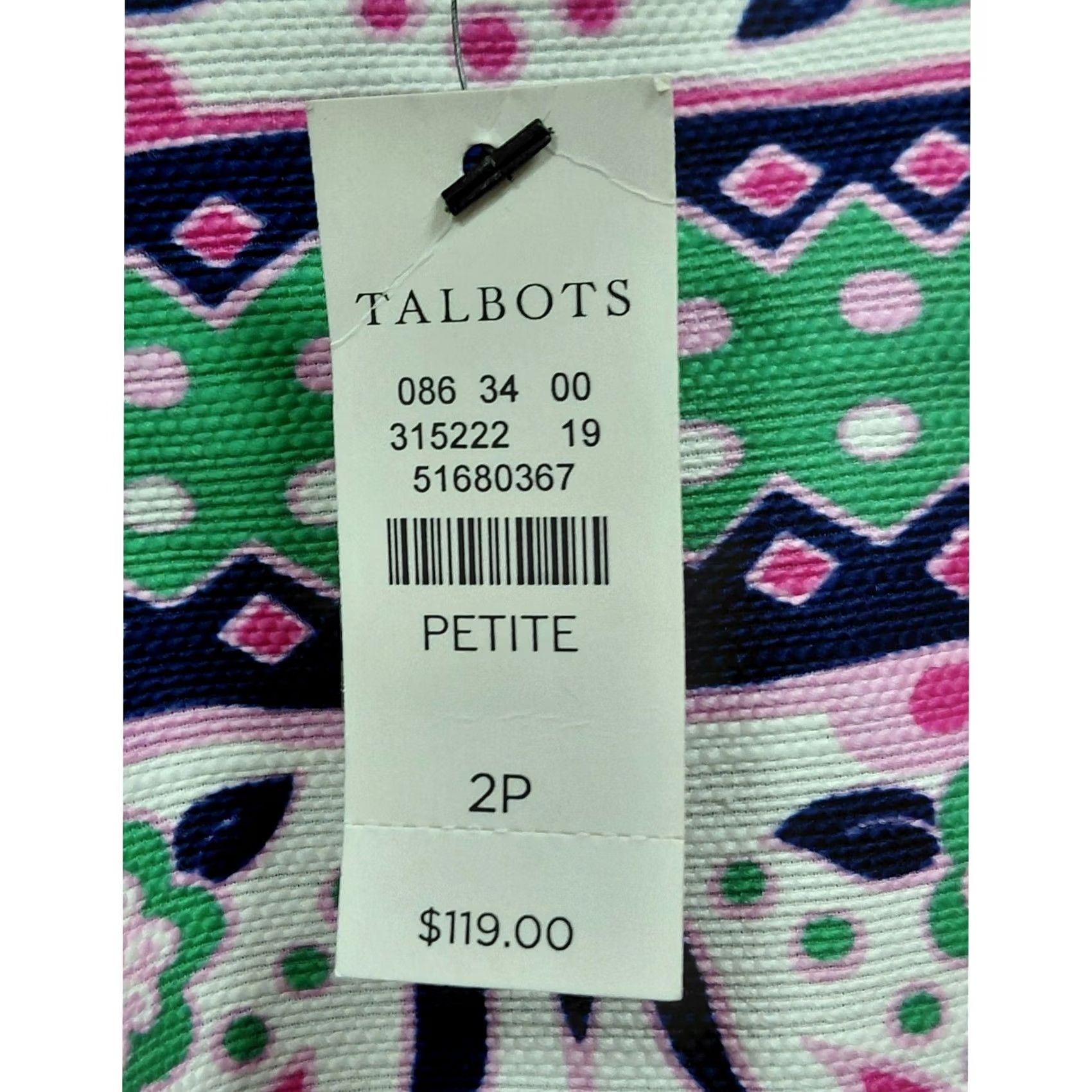 Talbots TALBOTS PETITES Multicolor Sleeveless Dress Graphic Size 2P Size XS / US 0-2 / IT 36-38 - 4 Thumbnail