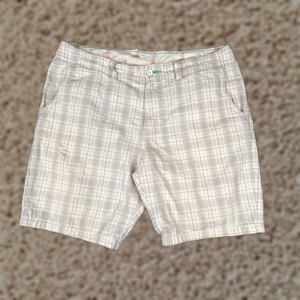 Tommy Bahama Tommy Bahama Relax Shorts Mens 36 Beige Seersucker Plaid Cotton Zip Fly Casual Size US 36 / EU 52 - 1 Thumbnail
