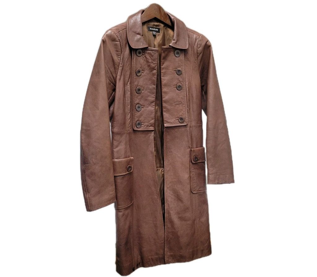 Bebe bebe Women Brown Open Closure Genuine Soft Leather Overcoat Size M / US 6-8 / IT 42-44 - 5 Thumbnail