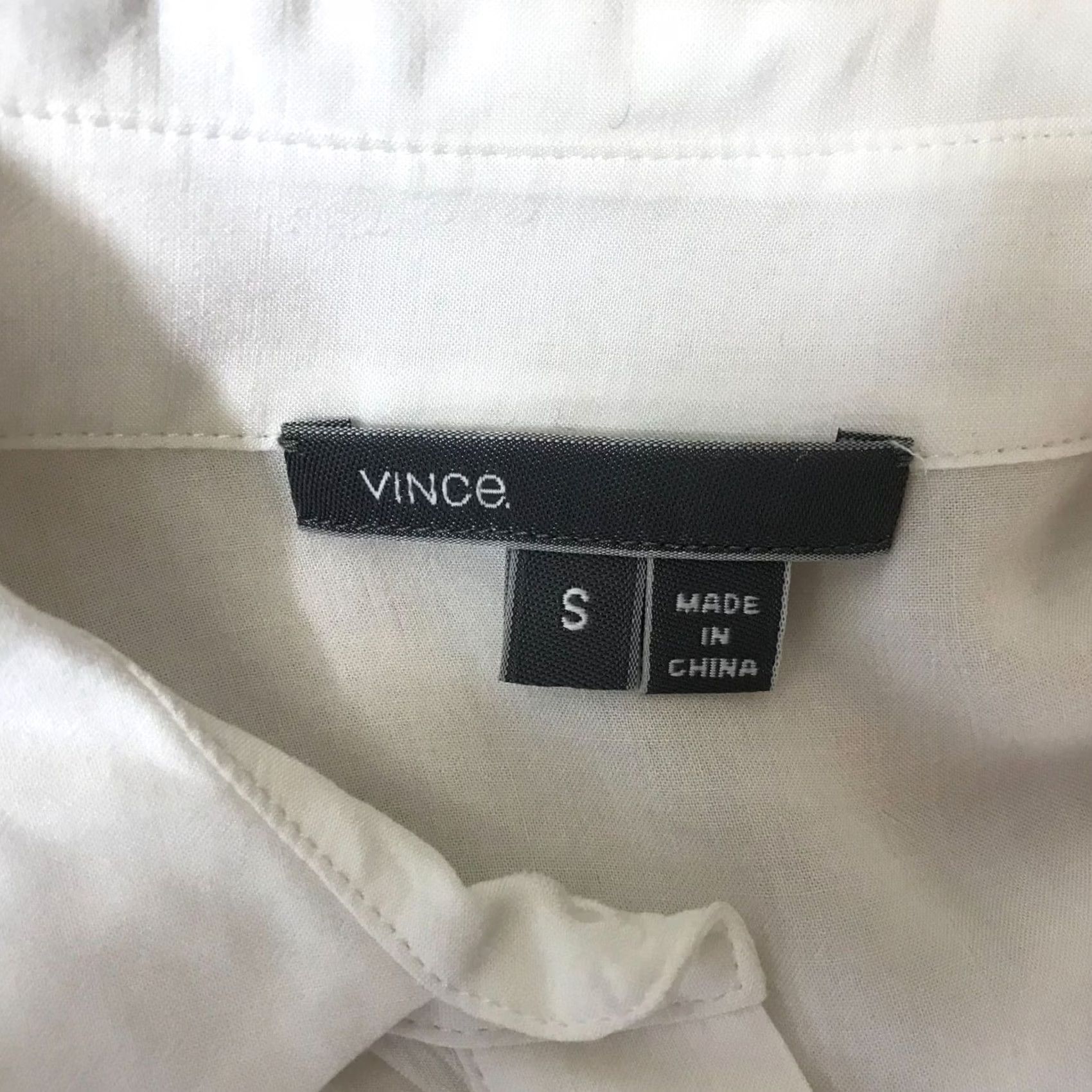 Vince Vince. WOMEN'S S Small WHITE Sleeveless Collared Button Tunic Top with Pockets Shirt Women S White Tunic Pockets Size S / US 4 / IT 40 - 7 Thumbnail