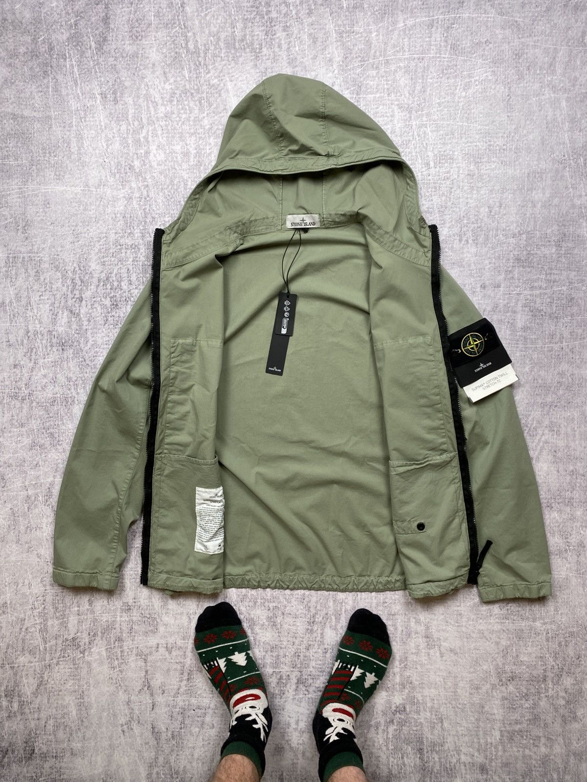 Stone Island Khaki Stone Island Supima Cotton Twill Stretch-TC jacket Size US L / EU 52-54 / 3 - 4 Thumbnail