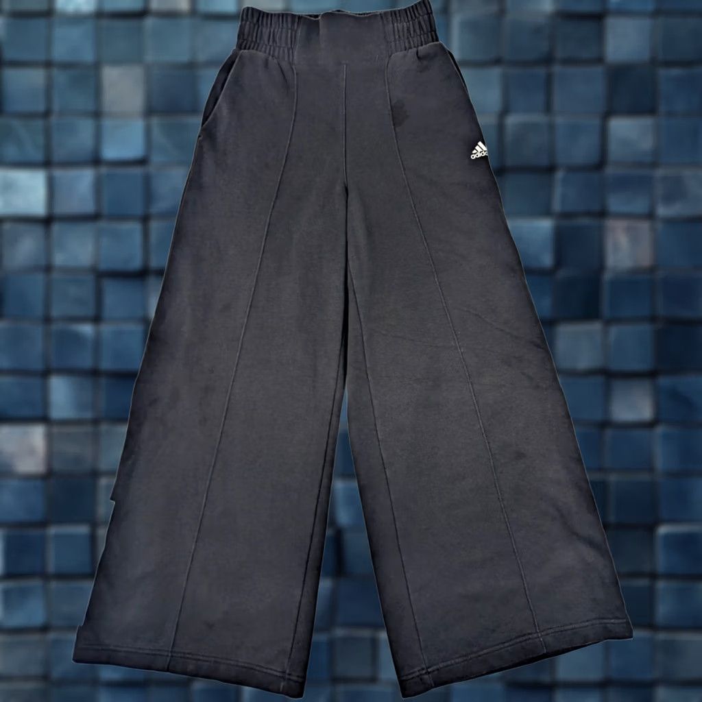 Adidas Adidas Baggy Sweatpant Women XS Black Wide-Leg Striped 3 Stripe Pockets Athleisure City Clubwear Hip Hop Sports Pants Girls Womens XS Black Size 26" / US 2 / IT 38 - 1 Thumbnail