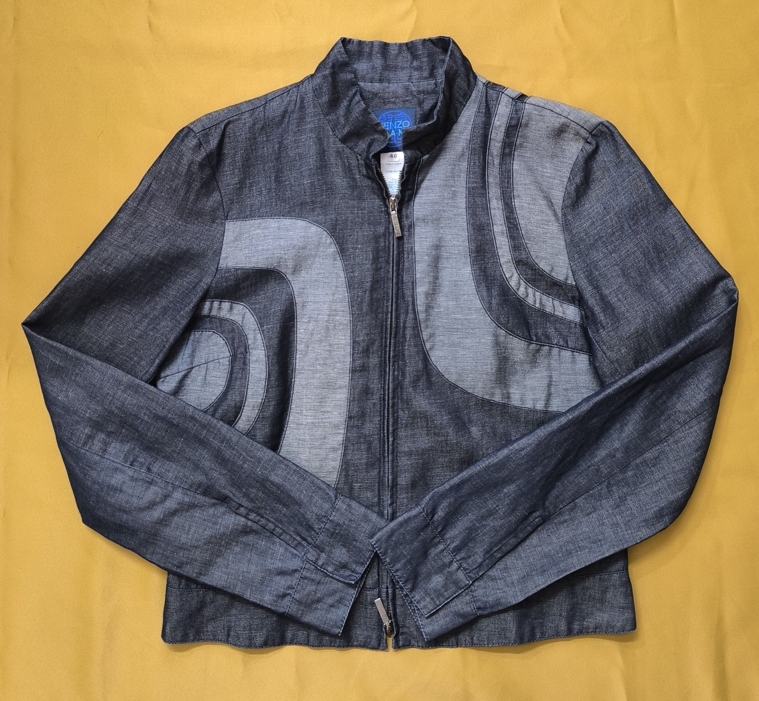 Kenzo Vintage Kenzo Women's Blue Zip-Up Denim Jacket Size 40 Size M / US 6-8 / IT 42-44 - 4 Thumbnail