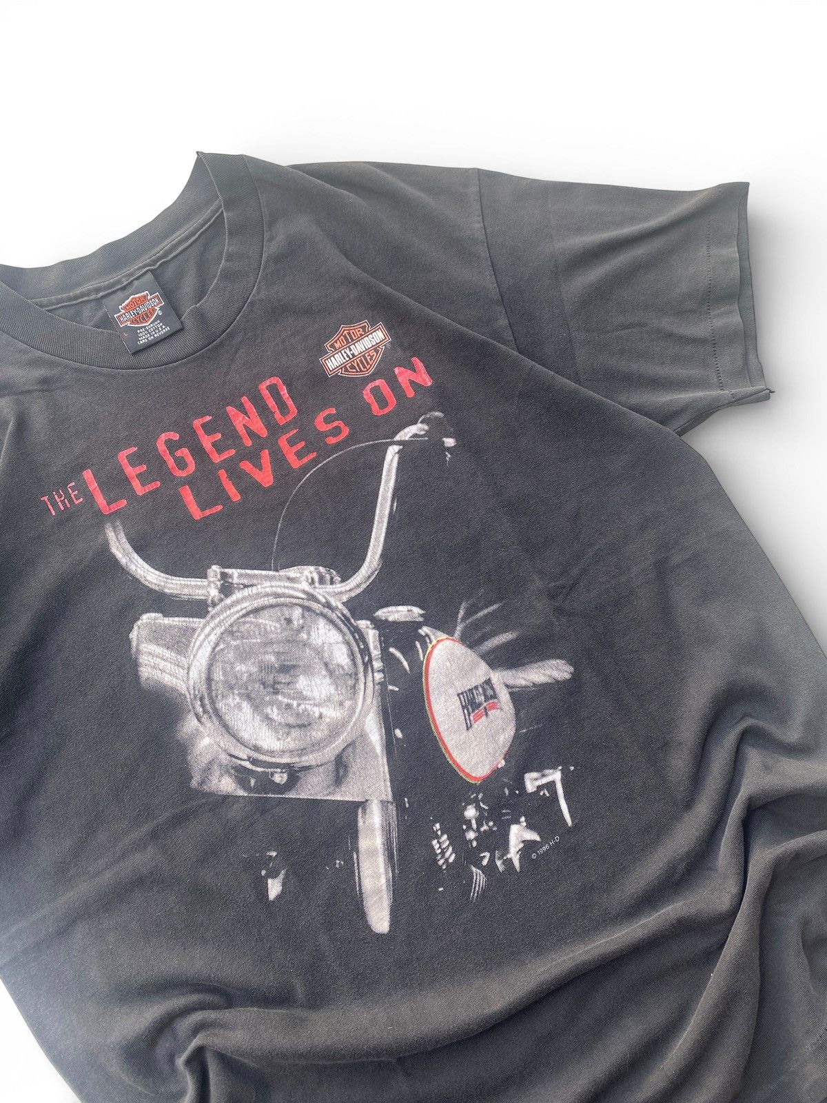 Harley Davidson Rare Vintage 1996 Harley Davidson Motorcycle Tshirt Faded Size US L / EU 52-54 / 3 - 6 Thumbnail