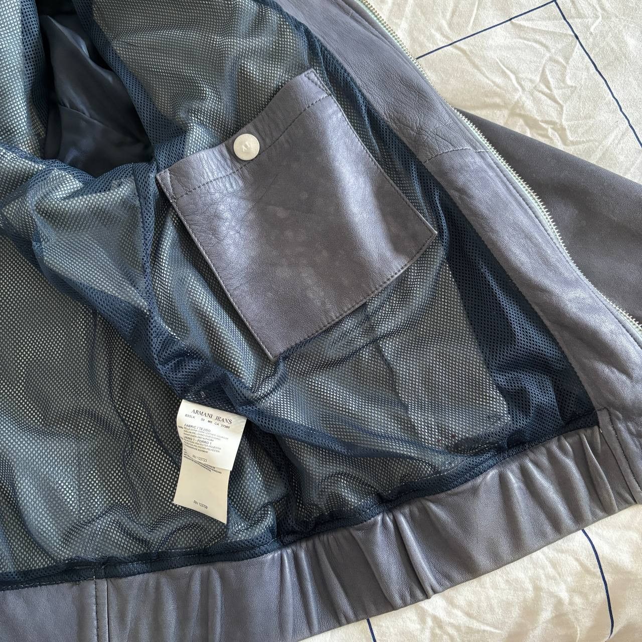 Armani Vintage Armani Leather Biker Jacket Size US XL / EU 56 / 4 - 10 Thumbnail