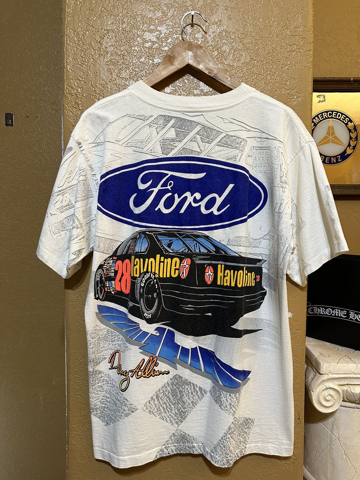 Ford × NASCAR × Vintage 1990s Davey Allison Ford Thunderbird NASCAR aop t shirt Size US L / EU 52-54 / 3 - 2 Thumbnail
