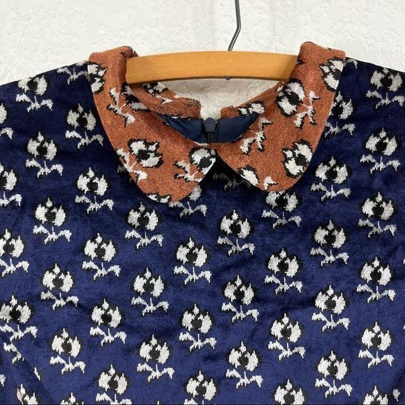 Opening Ceremony Opening Ceremony Floral Peter Pan Velvet Colorblock Dress Size M / US 6-8 / IT 42-44 - 5 Thumbnail