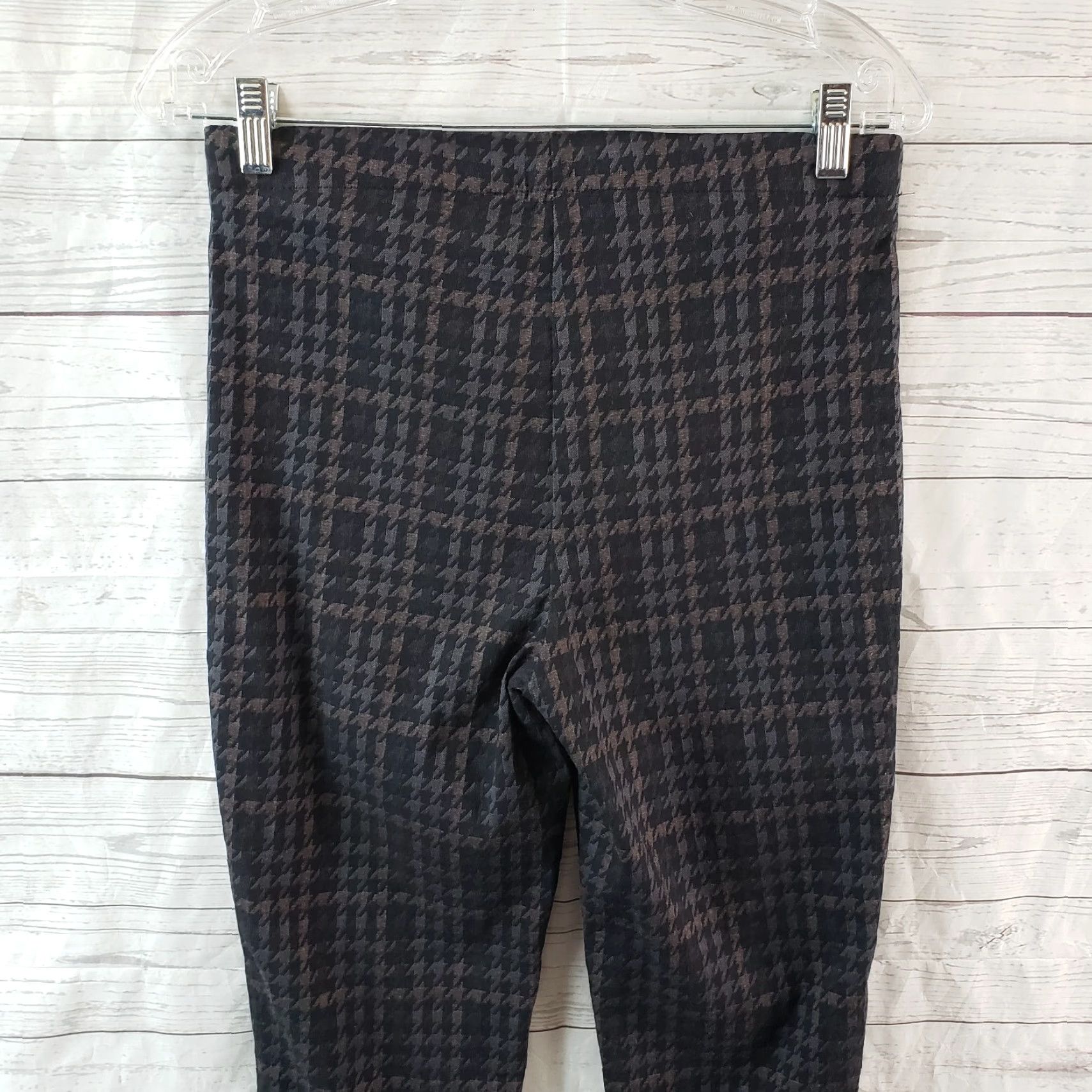 Joseph Ribkoff Joseph Ribkoff Womens Ella Cropped Pants Sz 8 Black Gray Houndstooth Pull On Size 30" / US 8 / IT 44 - 4 Thumbnail