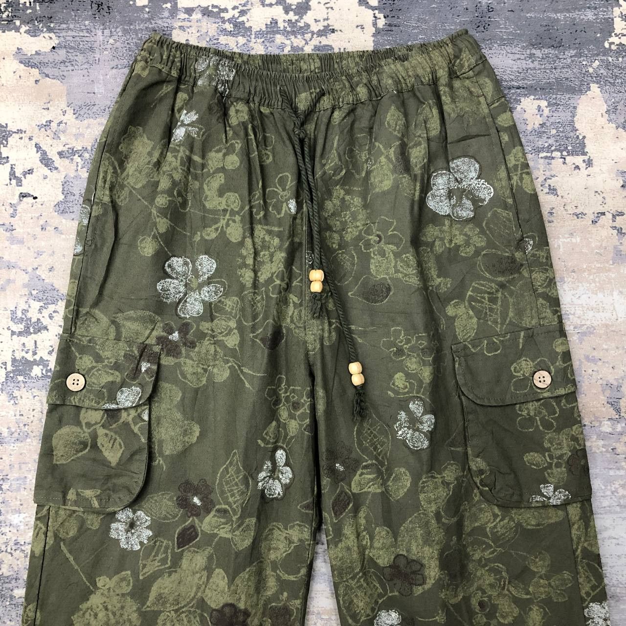 Japanese Brand P592 JAPAN CARGO PANTS FULLPRINT FLOWER MOTIF Size US 36 / EU 52 - 3 Thumbnail