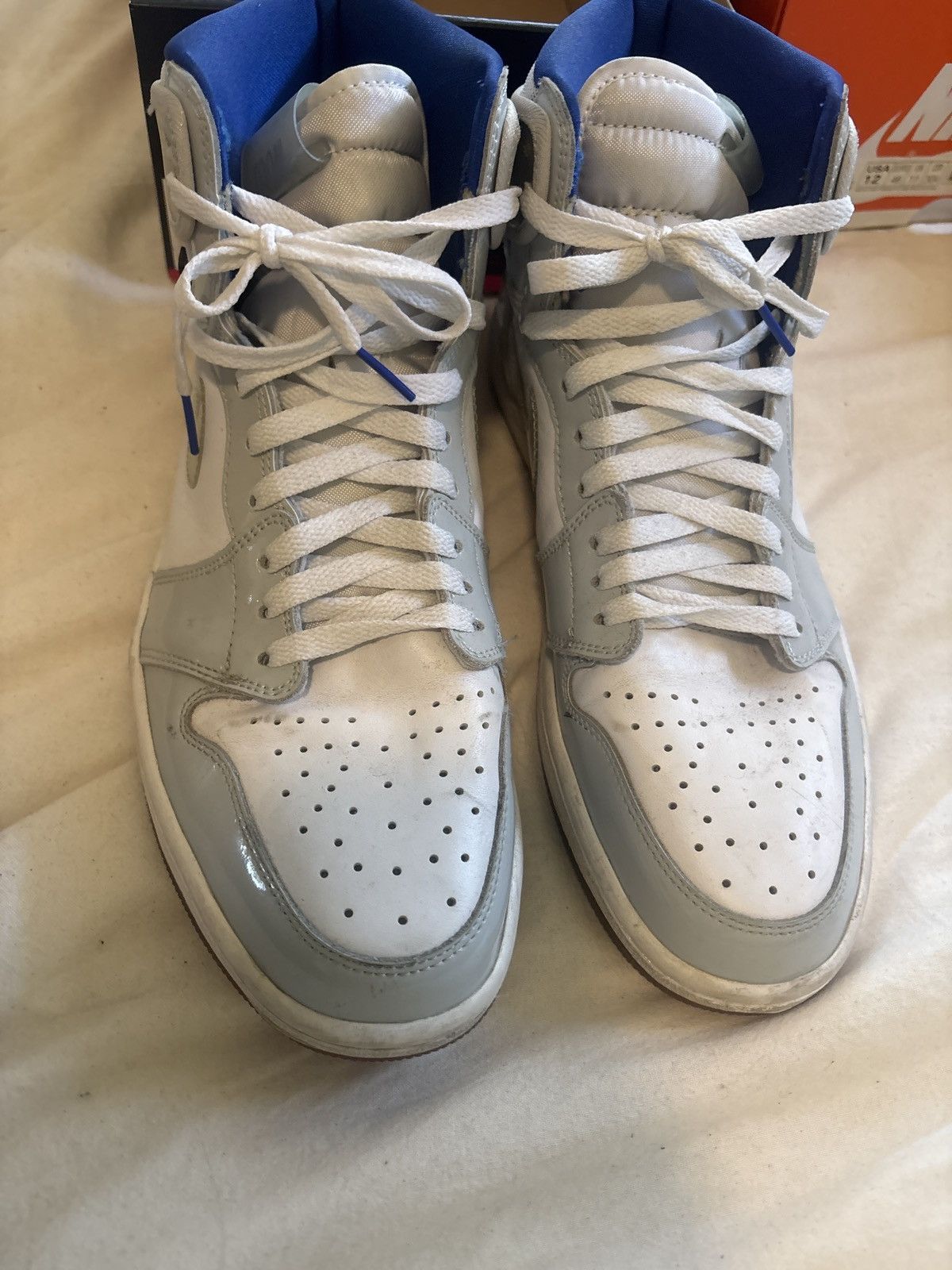 Jordan Brand Jordan 1 Retro High Zoom White Racer Blue Size US 12.5 / EU 45-46 - 3 Thumbnail