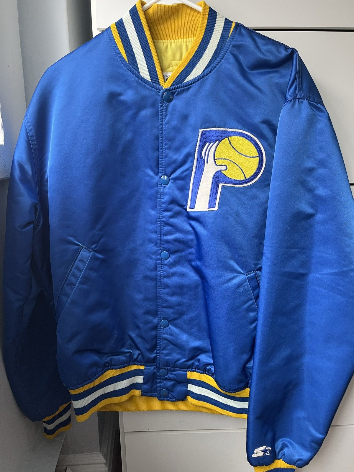 Starter VINTAGE Starter Indiana Pacers Bomber Jacket Size L Size US L / EU 52-54 / 3 - 5 Thumbnail