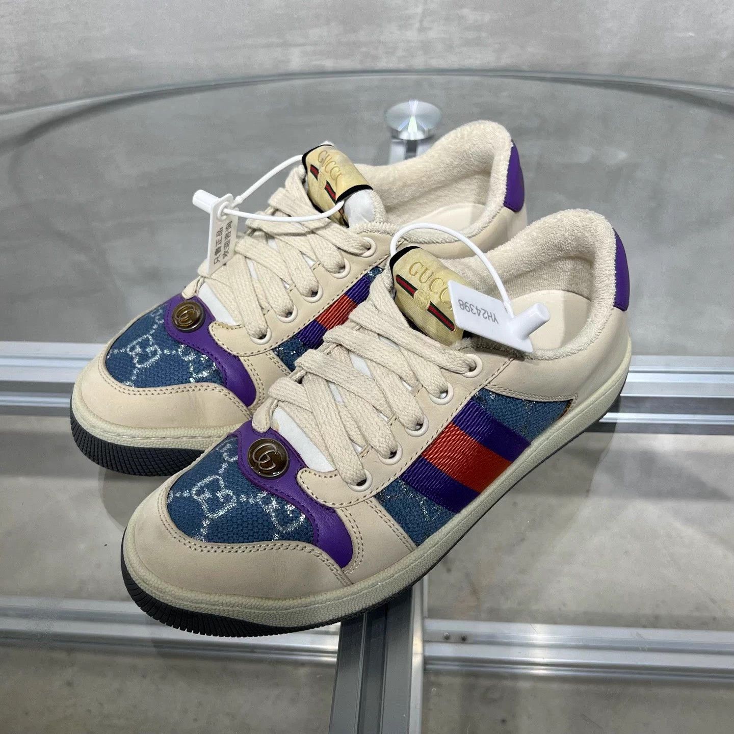 Gucci Gucci GG Enamel Blue Purple Sneakers EUR 35.5 Size US 5.5 / IT 35.5 - 2 Thumbnail