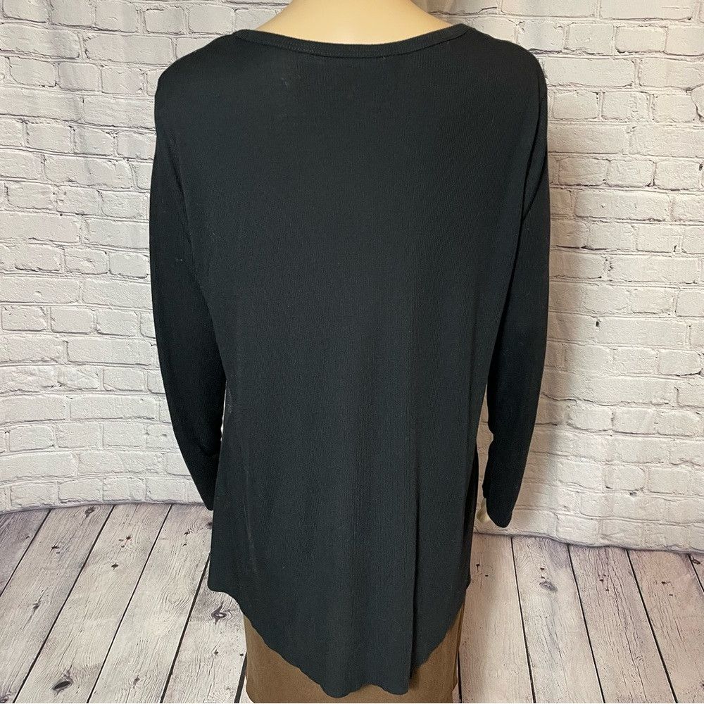 LOLA + SOPHIE Lola & Sophie Mixed Media Foil Chiffon Knit Long Sleeve Top Size L / US 10 / IT 46 - 5 Thumbnail