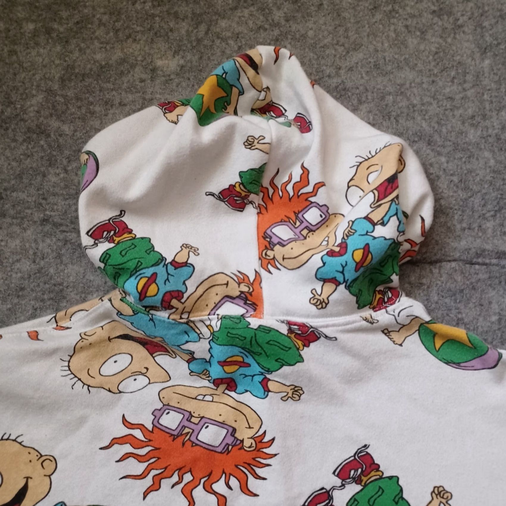 Nickelodeon Nickelodeon Rugrats Hoodie Mens M Ivory All Over Print Chuckie Finster Pockets Size US M / EU 48-50 / 2 - 3 Thumbnail