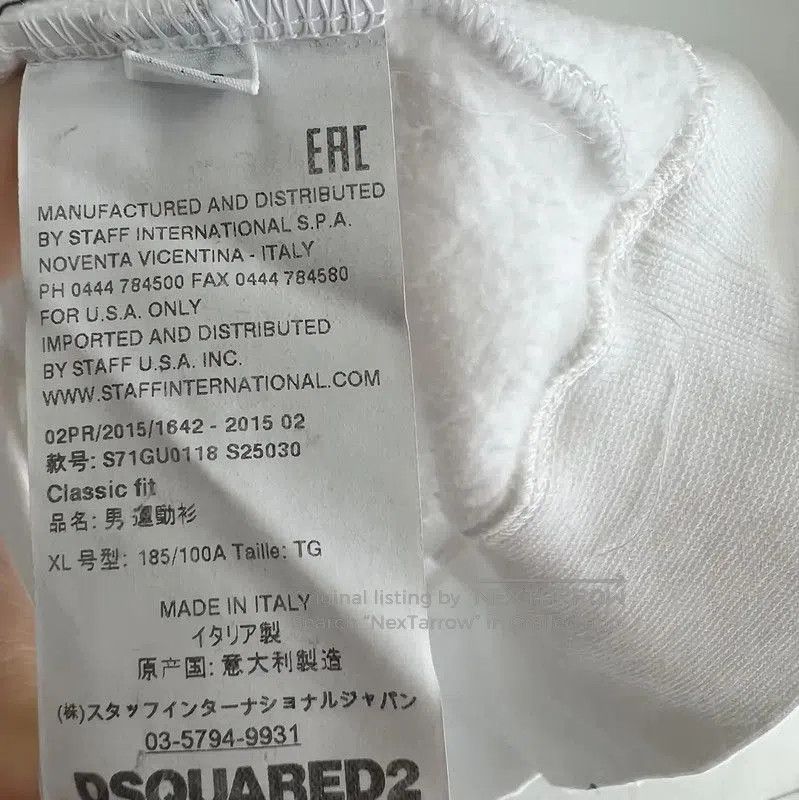 Dsquared2 DSQUARED2 White Cotton Graphic Sweatshirt for Men . Size US XL / EU 56 / 4 - 7 Thumbnail