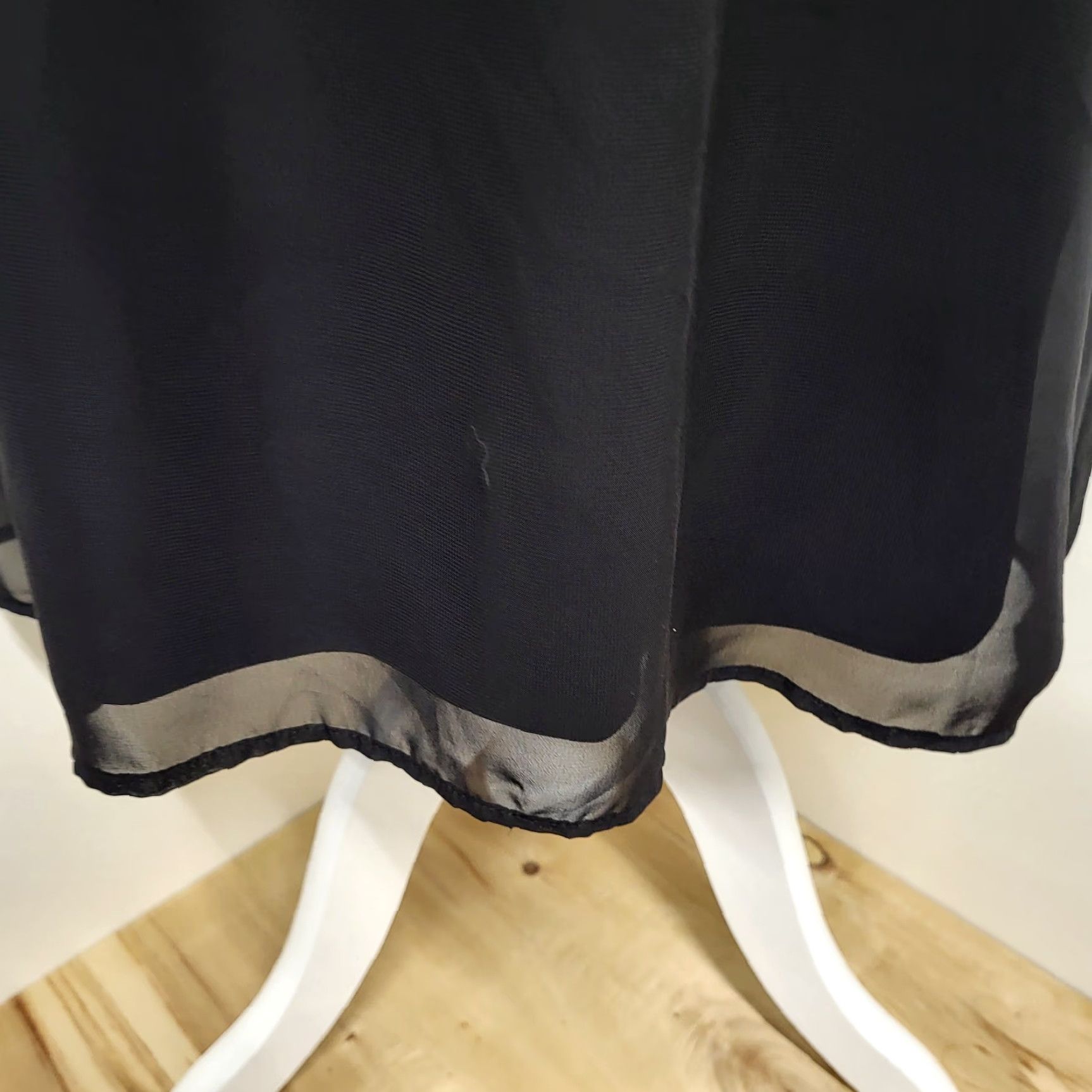 Vintage Luxology Estilo Dress Women's 18 Tall Black Lace Swing Kimono Sleeves Lined Size XXL / US 16-18 / IT 52-54 - 3 Thumbnail