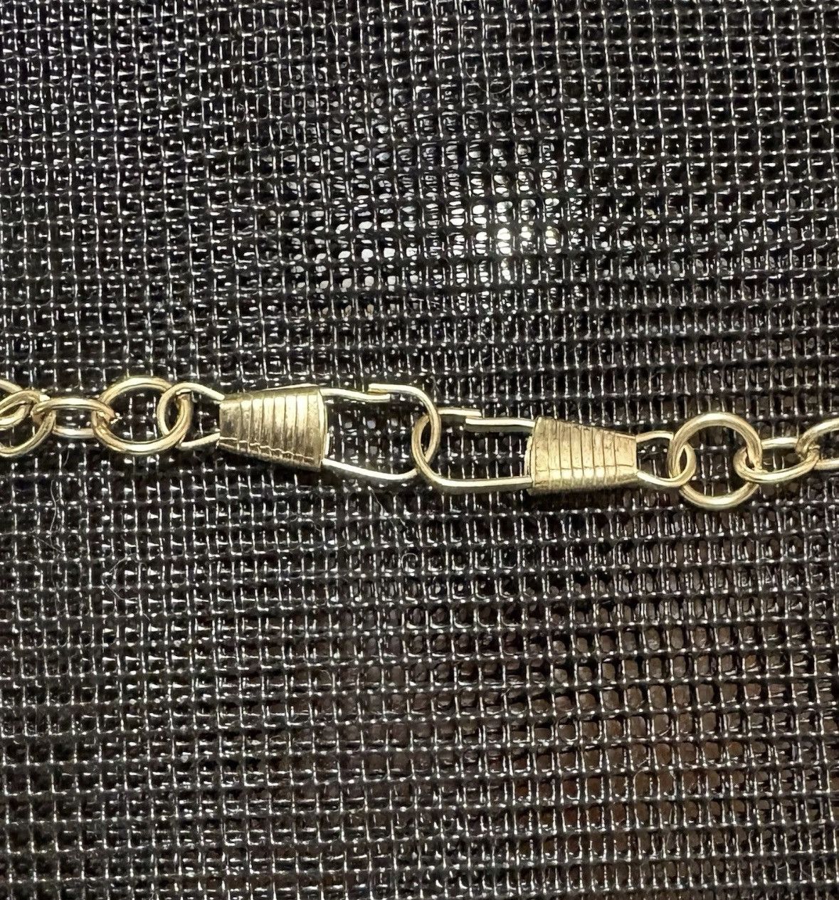 Other 10K Plated Ribbed Oval Link Chain With Double Clasp Size 46 - 2 Thumbnail