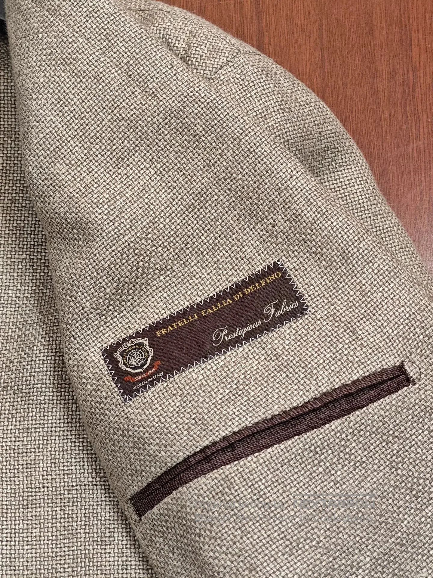 Tallia Custom Italian Linen Wool Suit. Size US S / EU 44-46 / 1 - 7 Thumbnail