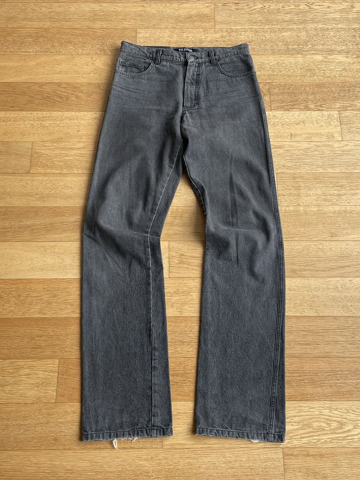 Image of Raf Simons Aw2004-2005 „Waves“ Denim in Grey, Men's (Size 30)