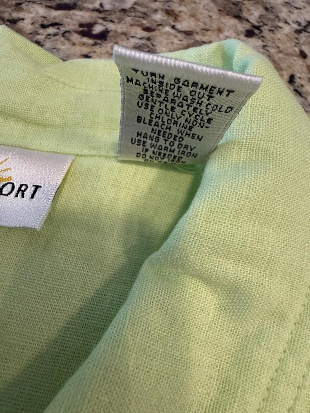 Sunray Sportswear Sunbay Sport green linen blend top embroidered turtles PXL Size XL / US 12-14 / IT 48-50 - 9 Thumbnail