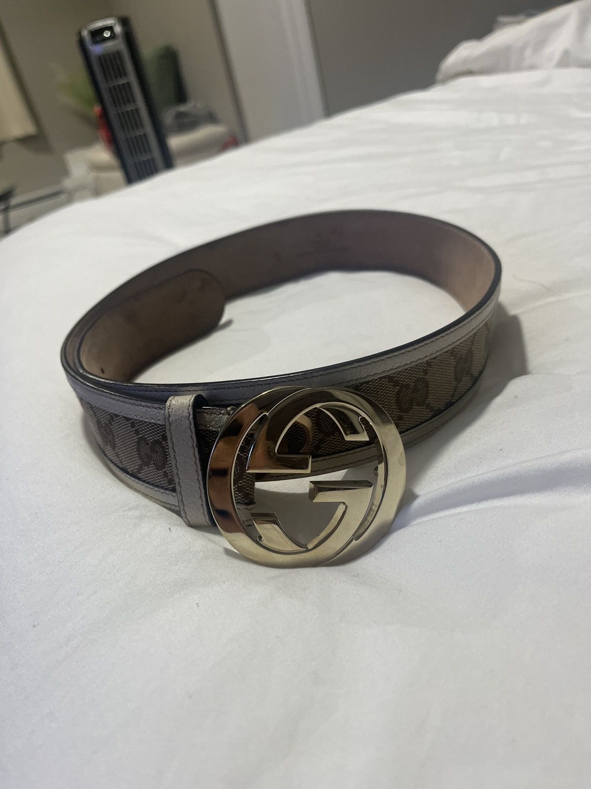 mens tan gucci belt