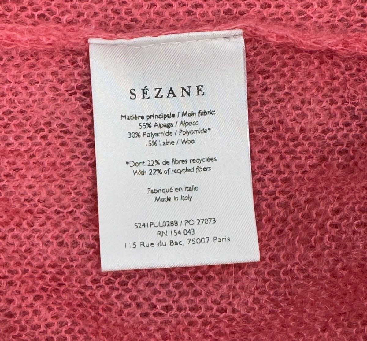 Sezane Sezane Paris Sweater Knitted Alpaca Polyamide Wool size S Size S / US 4 / IT 40 - 9 Thumbnail