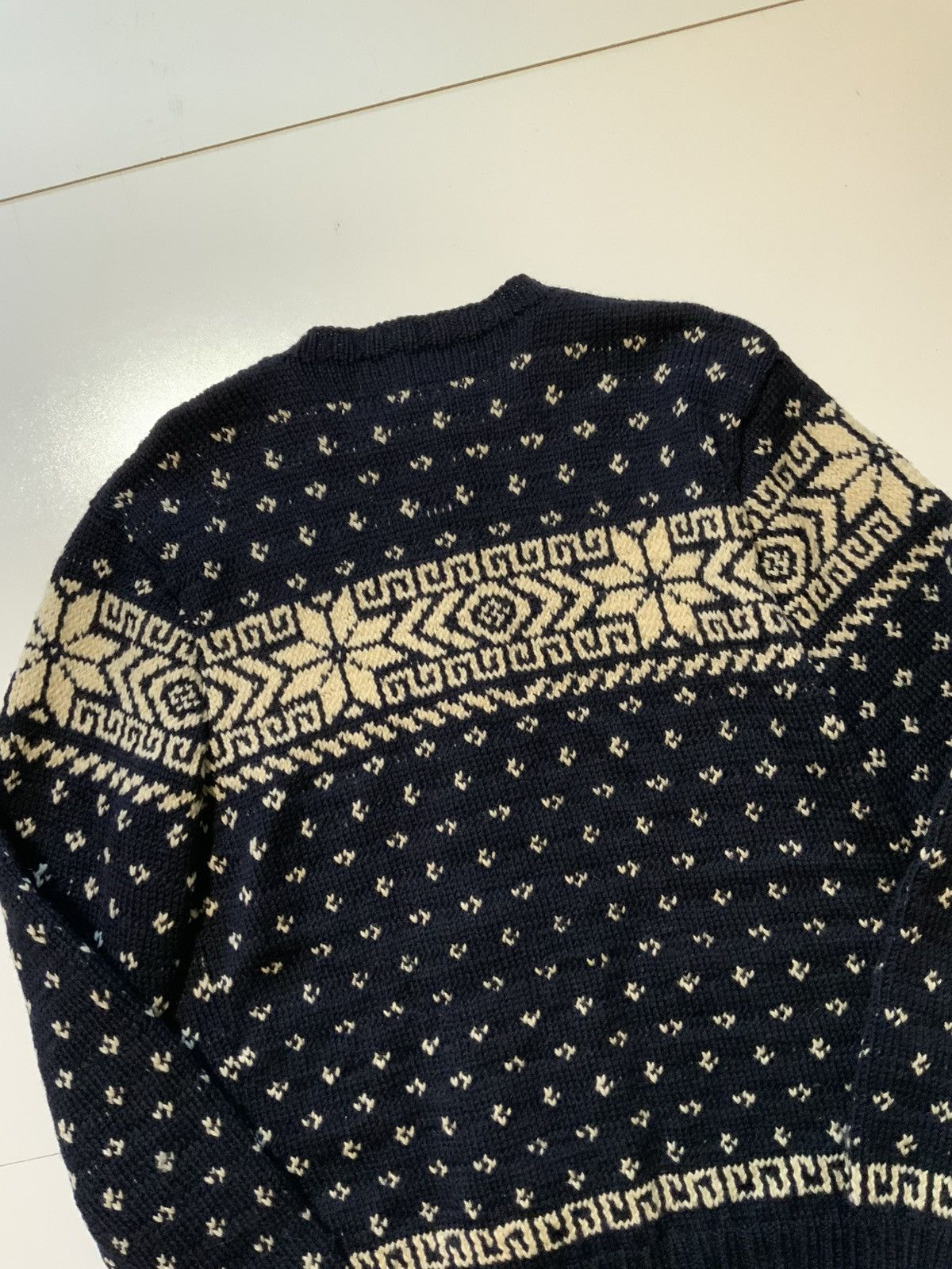 Vintage 50s 60s Snowflake Fair Isle Wool Talon Knit Sweater Jacket Size US S / EU 44-46 / 1 - 4 Thumbnail