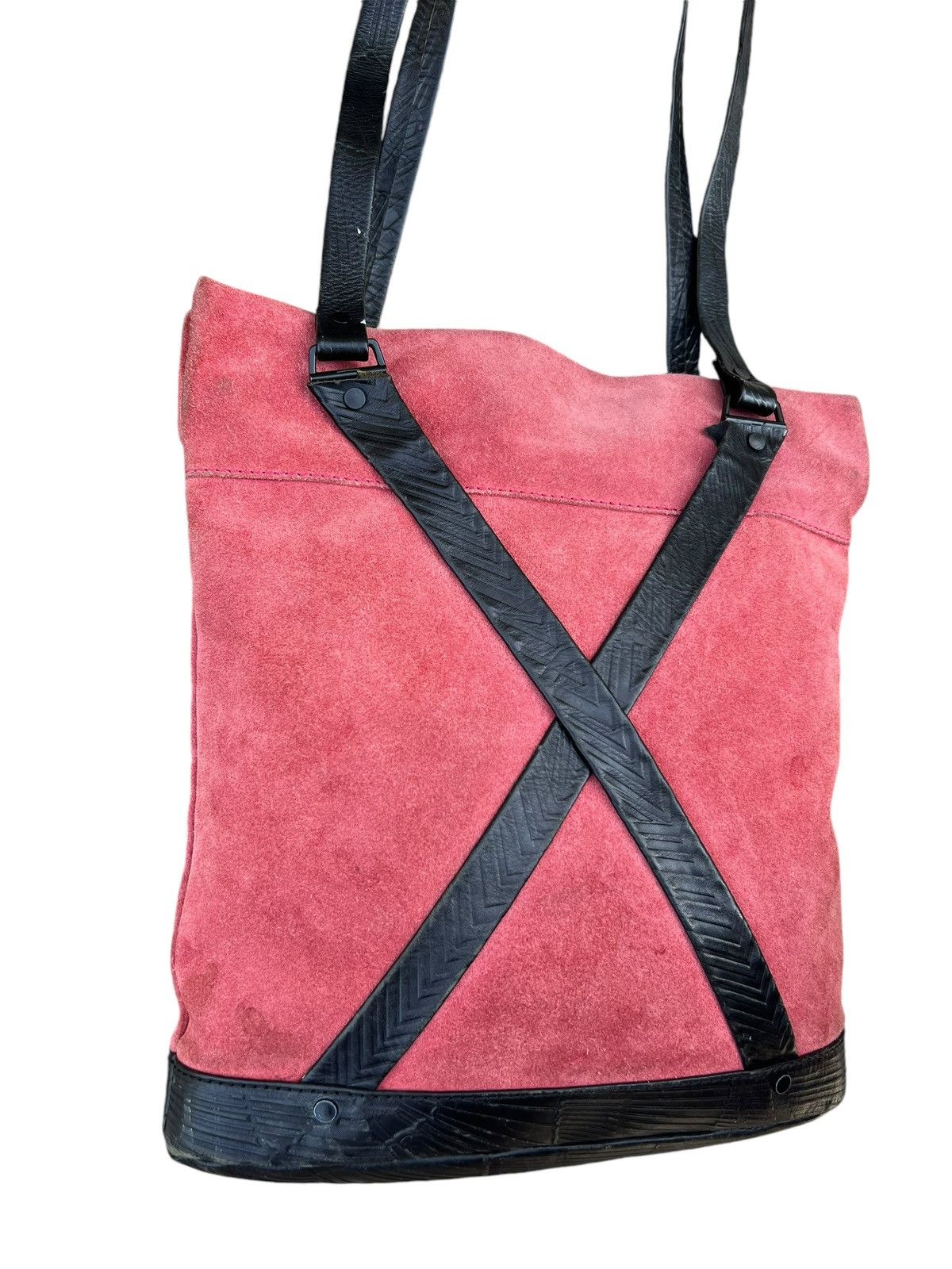 Leather Vintage Diesel Muddy Patina Suede Leather Mini Tote Bag Size ONE SIZE - 10 Thumbnail