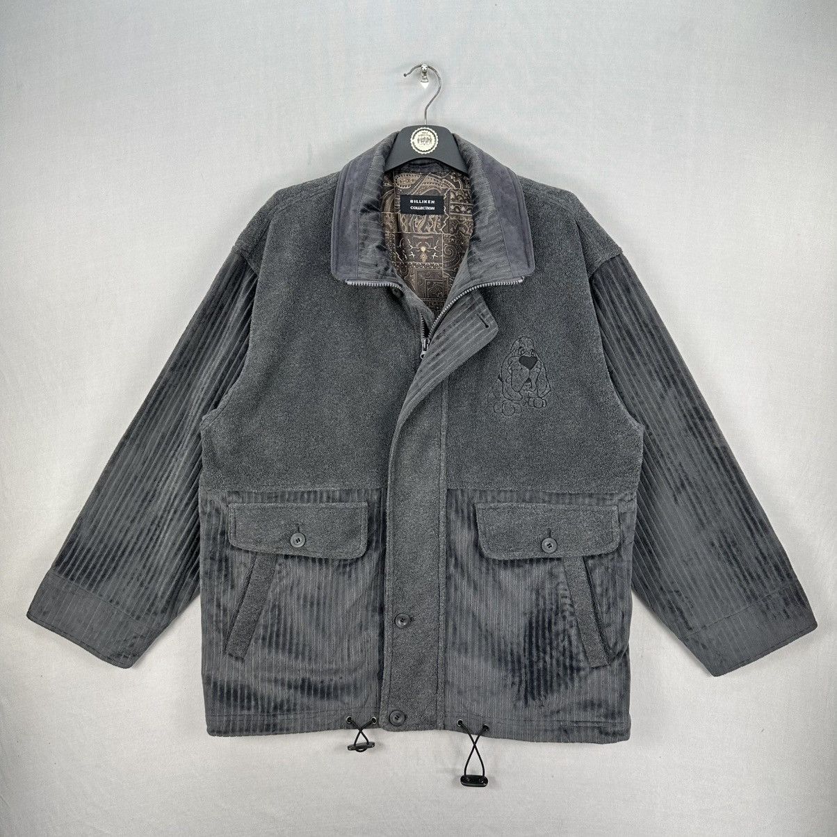Japanese Brand Vintage 90's Velvet Fleece Jacket by Billiken Collection Size US L / EU 52-54 / 3 - 1 Thumbnail