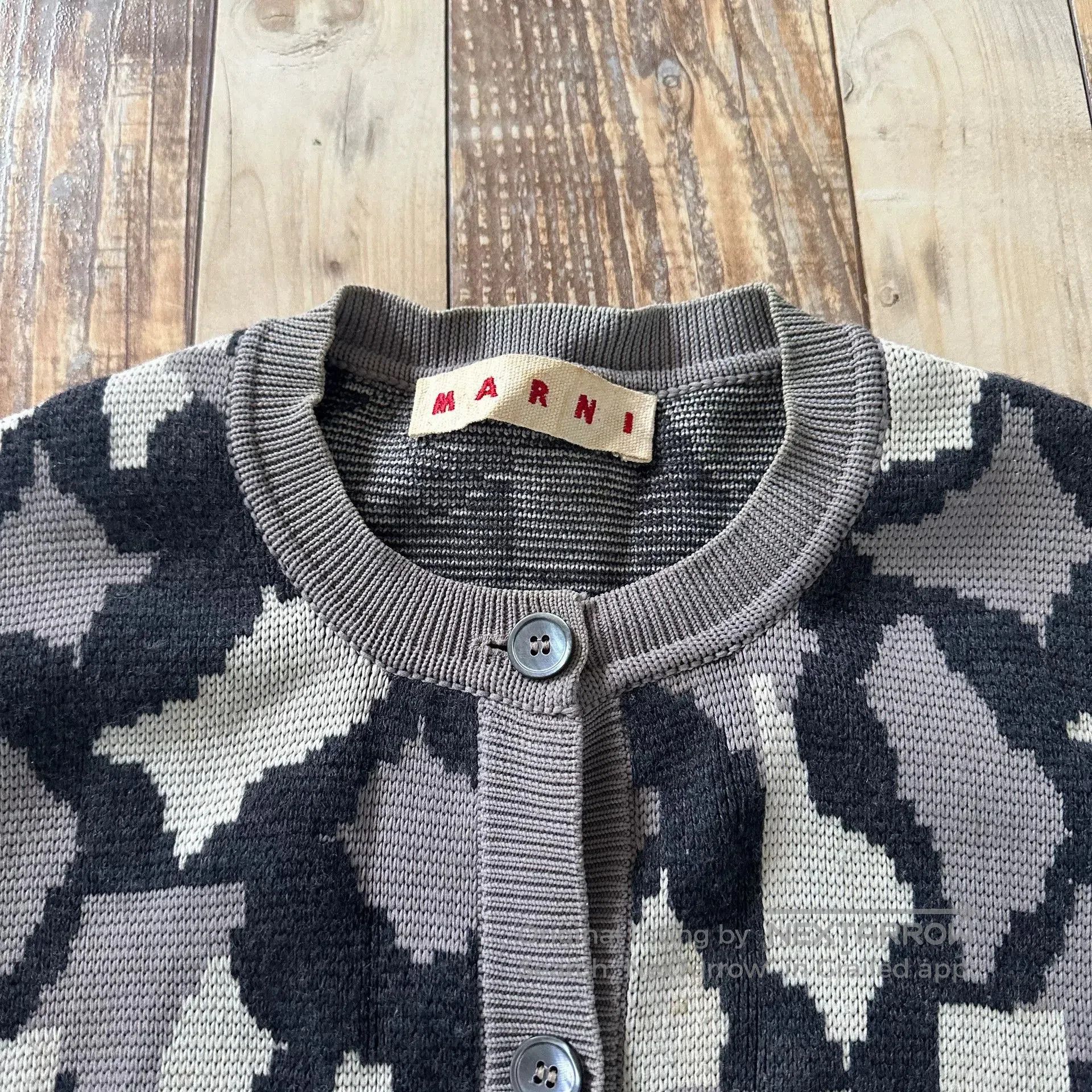 Marni Marni Houndstooth Camouflage Knit Cardigan. Size M / US 6-8 / IT 42-44 - 3 Thumbnail