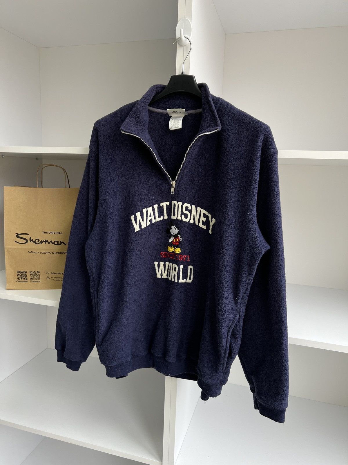 Disney × Vintage Vintage Disney 1/4 zip sweatshirt Size US M / EU 48-50 / 2 - 7 Thumbnail
