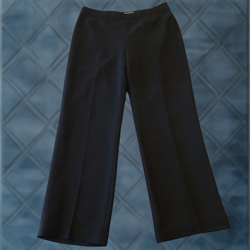 Jones New York Jones New York Dress Pants Womens Size 12 Black Lined High Rise Straight 34x31 Inseam 31in Front Flat Zip Pants Size 34" / US 12 / IT 48 - 1 Thumbnail
