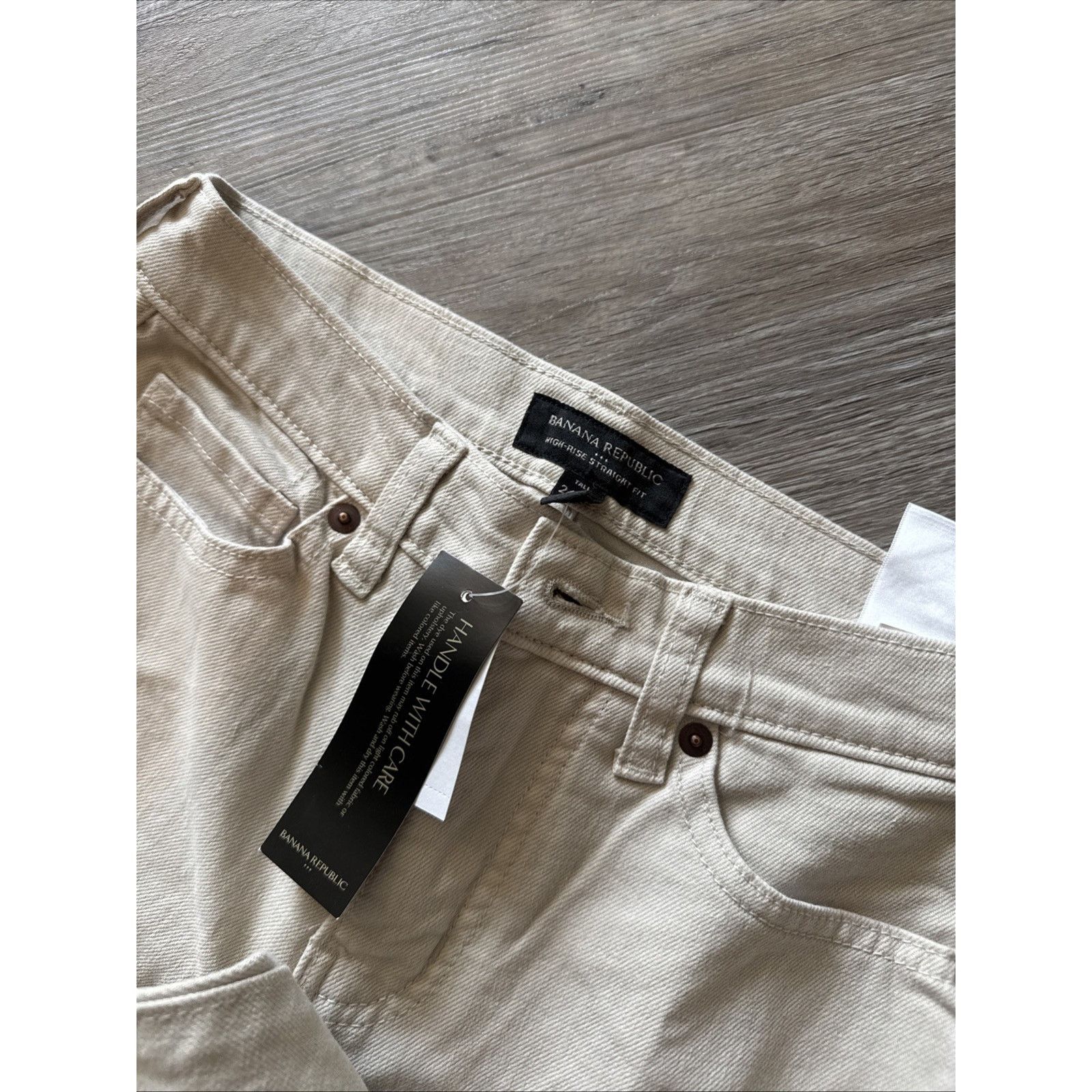 Banana Republic Banana Republic Women 24/00 TALL Beige High Rise Straight Size 24" / US 00 / IT 34 - 9 Thumbnail
