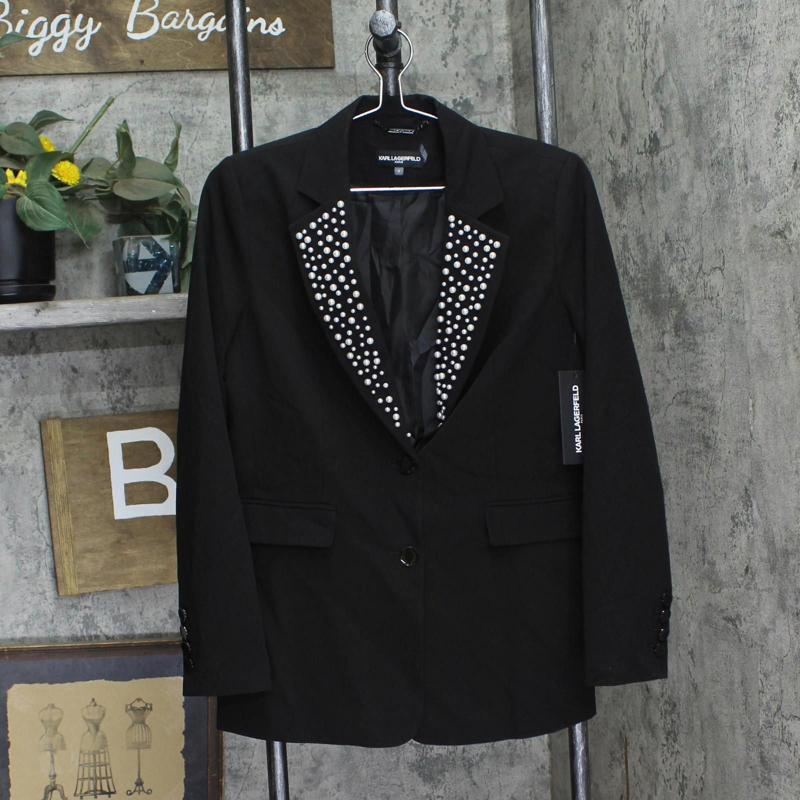 Karl Lagerfeld Nwt Karl Lagerfeld Paris 2-button Blazer Jacket Black 4 Size S / US 4 / IT 40 - 1 Thumbnail