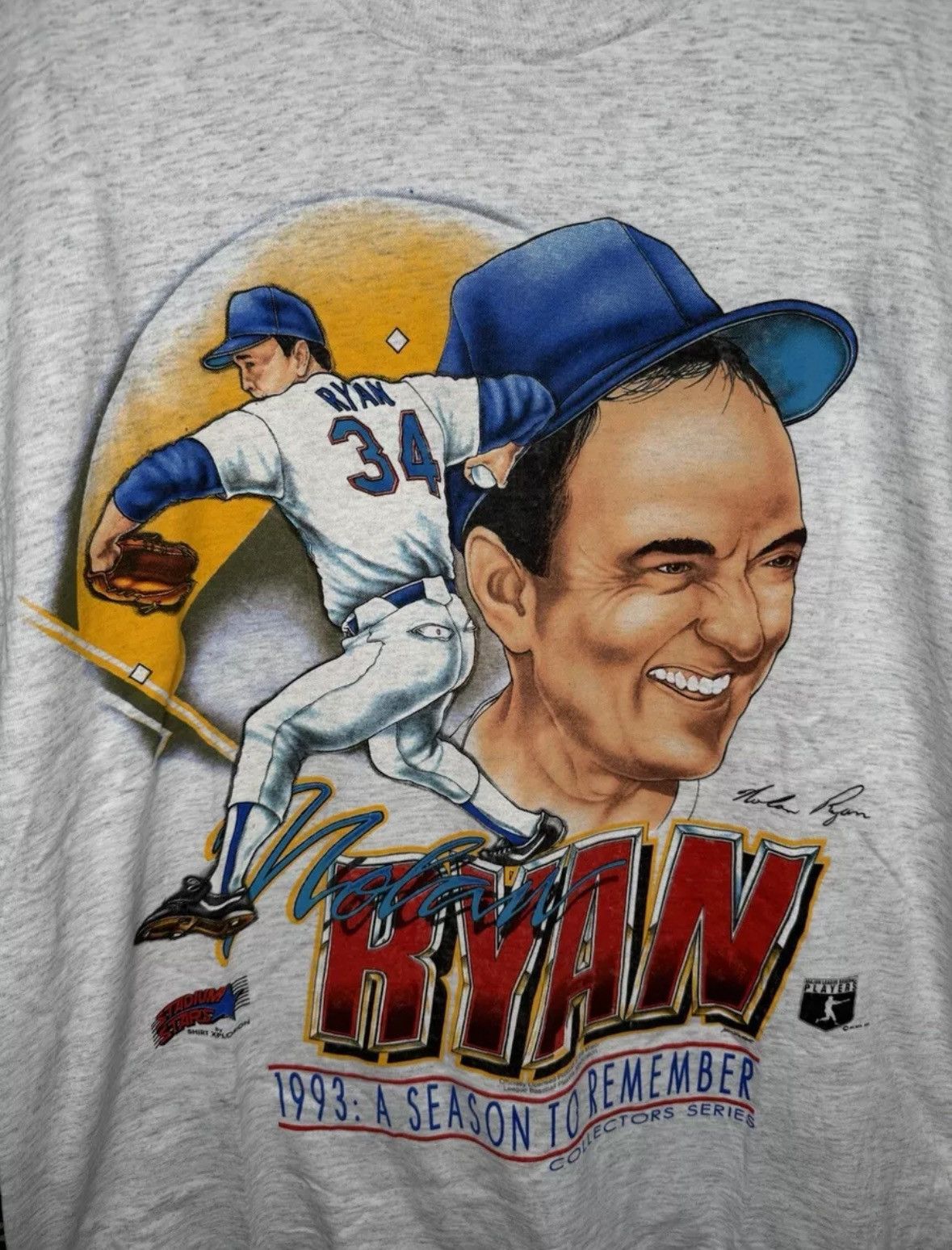 MLB × Vintage Vintage 90s Nolan Ryan MLB Baseball Graphic Large Gray Tee Size US L / EU 52-54 / 3 - 2 Thumbnail