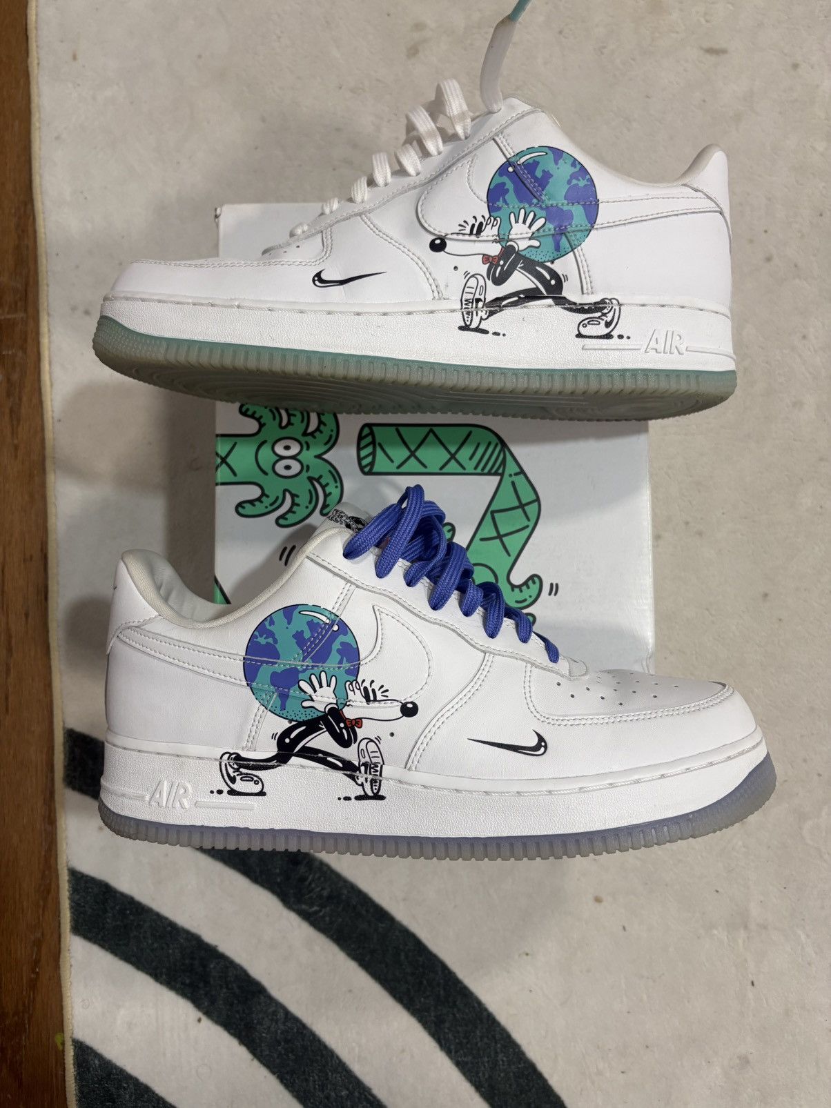 Nike Nike Air Force 1 x Steve Harrington Earth day Size 11 Size US 11 / EU 44 - 4 Thumbnail