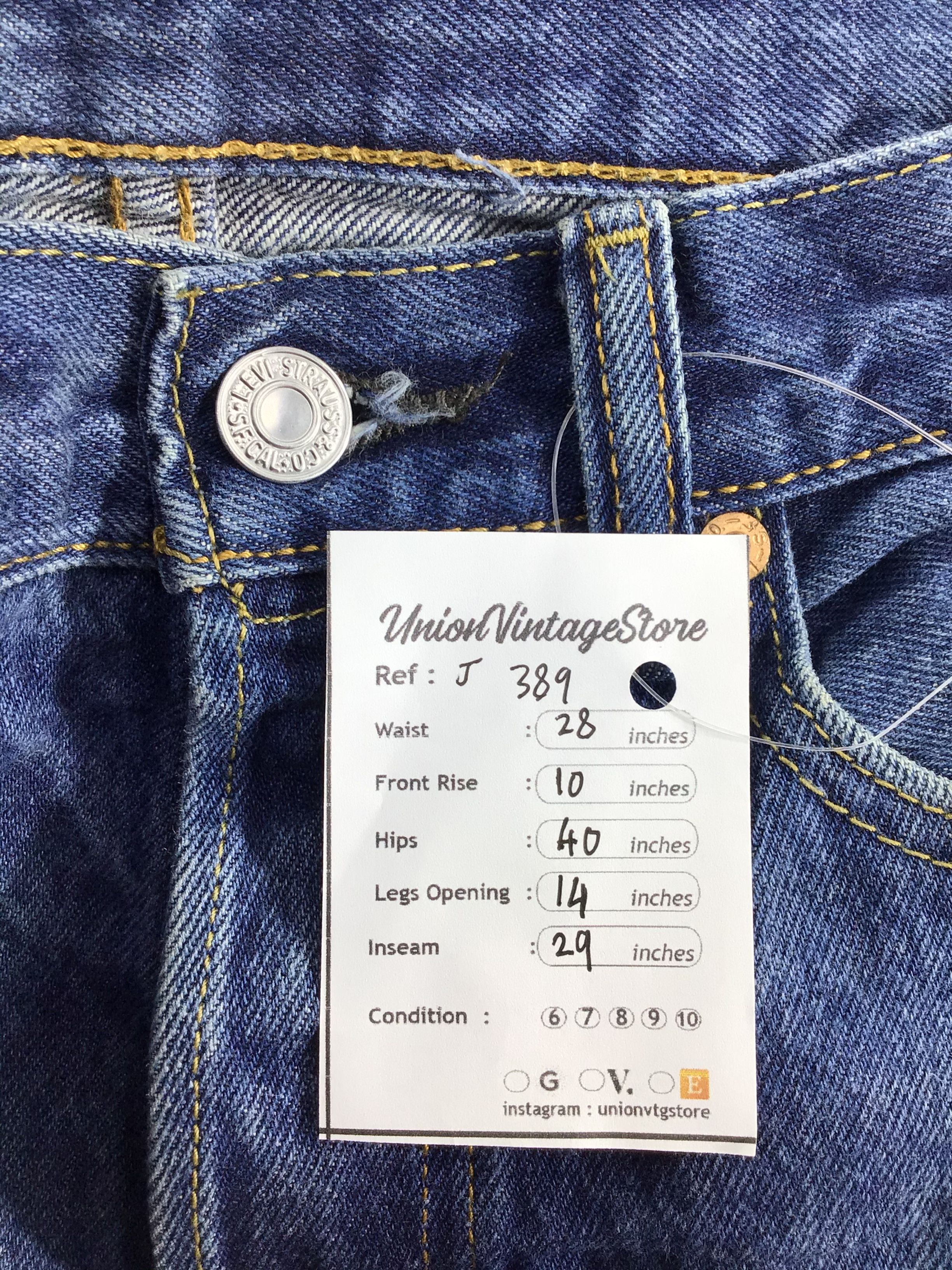 Levi's Blue Wash Levis 501 Jeans-J389 Size US 28 / EU 44 - 13 Thumbnail