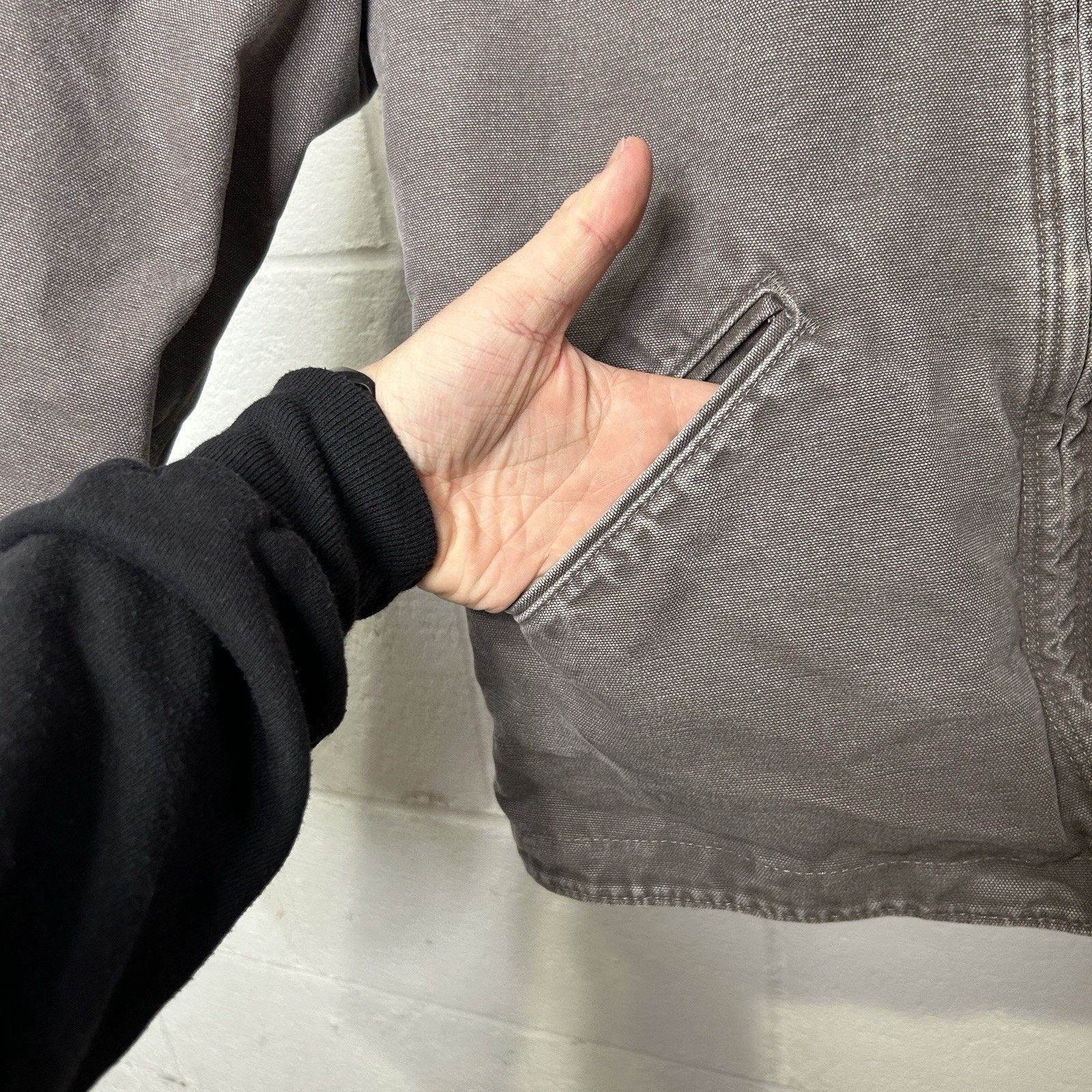 Carhartt Y2K Carhartt Sherpa-Lined Hooded Detroit Jacket “Gray” WJ141 Size M / US 6-8 / IT 42-44 - 6 Thumbnail