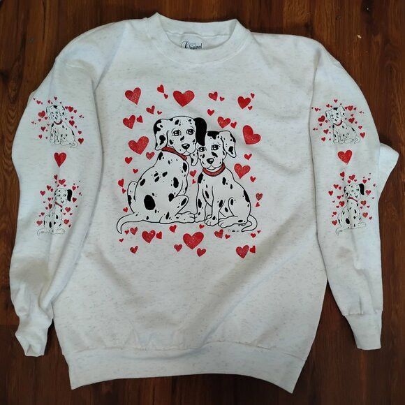 Other DS Vintage Dalmatian Hearts Cute Crewneck Sweatshirt AOP Size US XXL / EU 58 / 5 - 2 Thumbnail