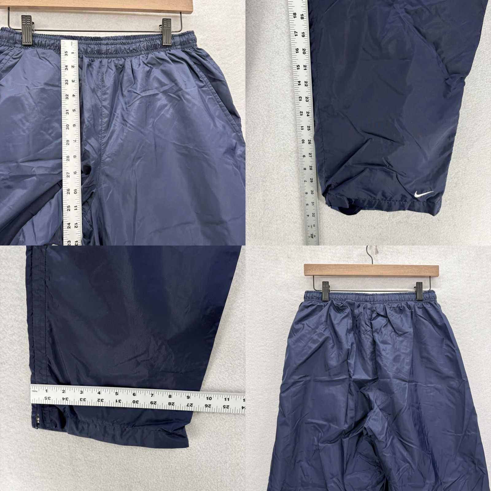 Nike VINTAGE Nike Woven Track Pants Mens M Blue Lined Elastic Zip Hem Gym 90s Size US 31 - 8 Thumbnail