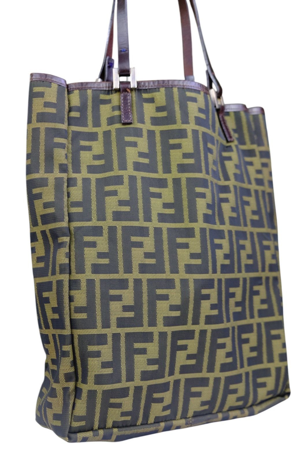 Fendi Vintage fendi zucca tote bag with brown leather pouch bag Size ONE SIZE - 4 Thumbnail