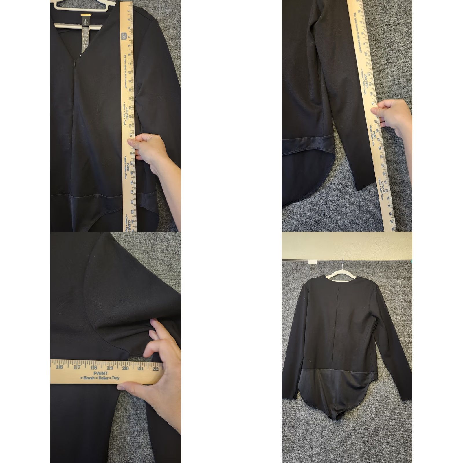 Vintage Chico's Black Label Bodysuit Womens 2 Black Long Sleeve V Neck Snap Gusset Top Size XS / US 0-2 / IT 36-38 - 8 Thumbnail